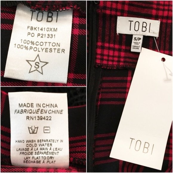 Tobi Small Red Plaid & Lace Skirt and Top Set NWT - Picture 6 of 8